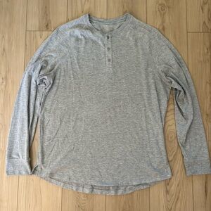 Five Four XL Light Heater Gray Longsleeve Henley Shirt